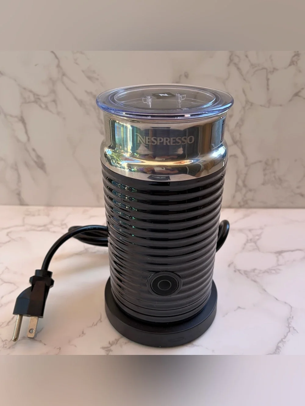 Nespresso Black & Silver Aeroccino Milk Frother